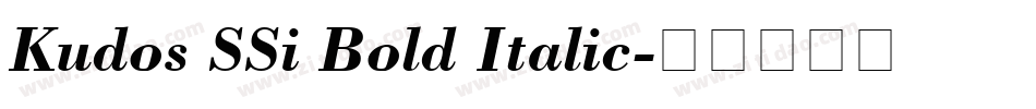 Kudos SSi Bold Italic字体转换